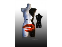 POP - ART Skulptur " White Red Lips"