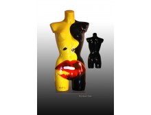 POP - ART Skulptur " Yellow Red Lips"